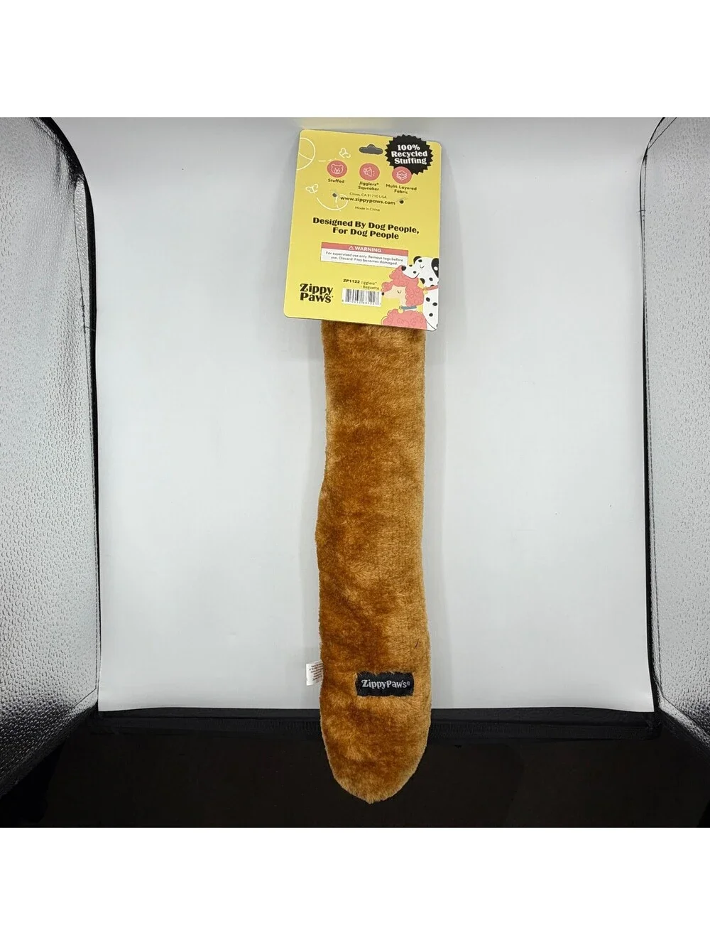 ZippyPaws Jigglerz Baguette Plush Squeaky Dog Toy Brown Bread ZP1122 Cute NWT